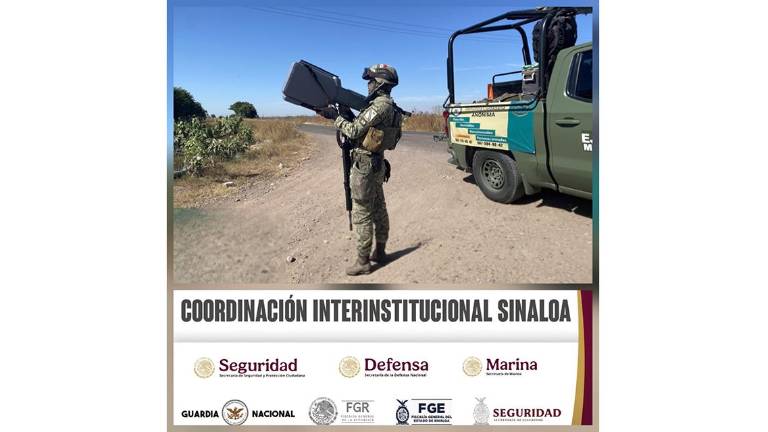 Personal militar neutraliza dos drones que fueron localizados sobrevolando en Villa Juárez, en Navolato