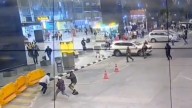 Video: Man with knife charges at cabbies at Bengaluru Airport, caught after chase