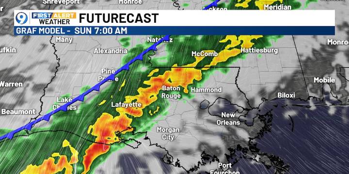 Mainly dry and mild today, a wet start to Sunday