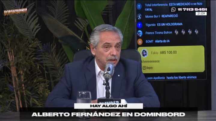 Alberto Fernández habló en el streaming Blender sobre Fabiola Yañez y Tamara Pettinato