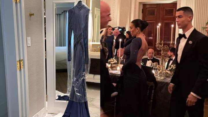 Cristiano Ronaldo’s Fiancee Georgina Rodríguez Recreates Hilary Swank’s 2005 Oscar Look At White House Dinner