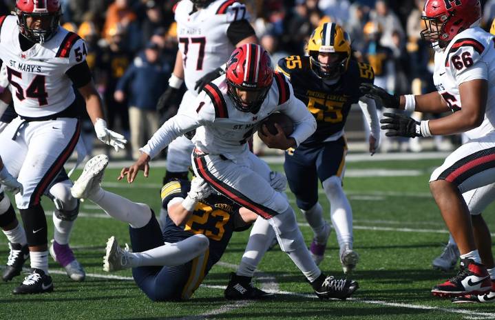 Photo gallery from No. 4 OLSM vs. No. 1 Portage Central in D2 football semifinal action