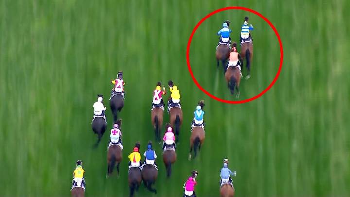 Jockey's protests fail in bizarre Oaks Day drama