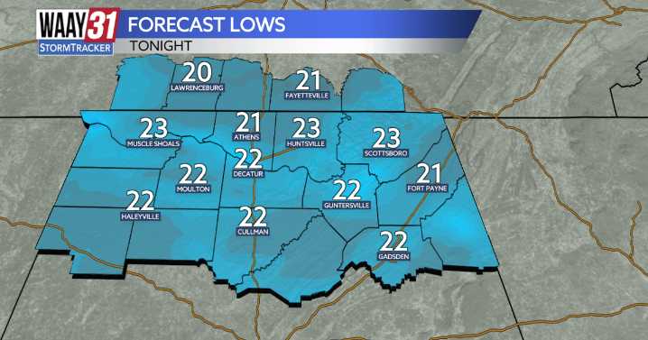 The coldest night so far this season
