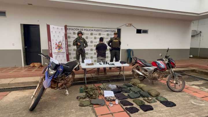 Ejército y Policía capturan en Mapiripan, Meta, a un sujeto por el delito de tráfico de material de guerra