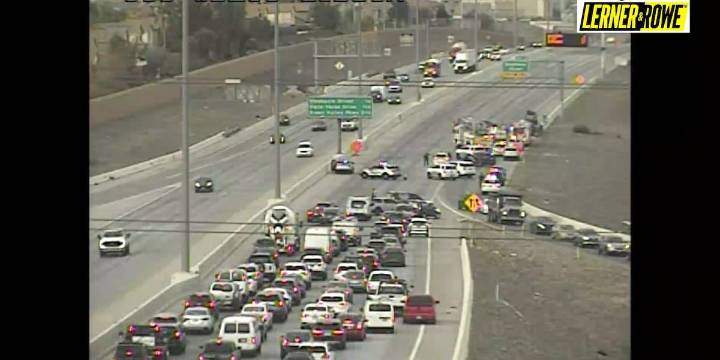 Crash blocks all lanes on part of westbound 215 in Henderson