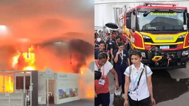 Cop30 climate change conference in Belem, Brazil evacuated after massive blaze breaks out