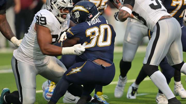 Chargers' Kimani Vidal scores career