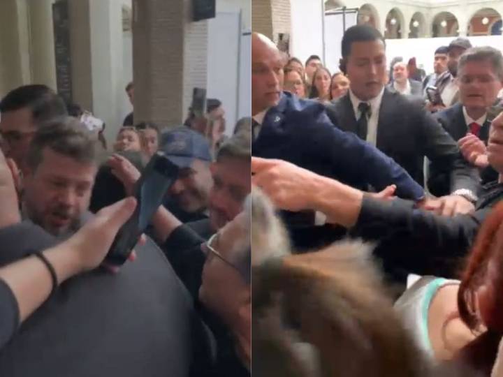 Tenso momento tras el debate presidencial: guardia golpea a hombre que dio palmetazo a Kaiser