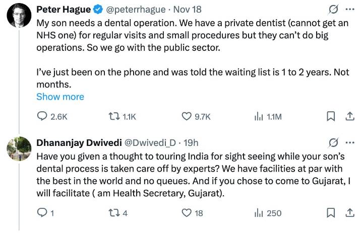 Gujarat Health Secretary Extends Medical Tourism Offer to UK Astrophysicist