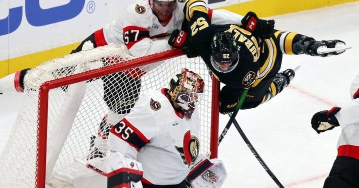 Surging Bruins score with 5.6 seconds left in OT to beat Senators 3