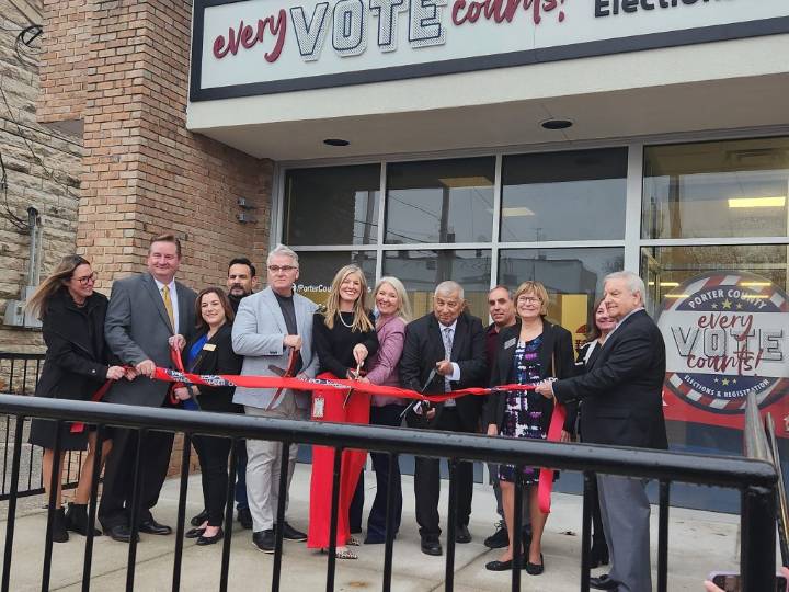 Porter County elections office cuts ribbon on new space, again