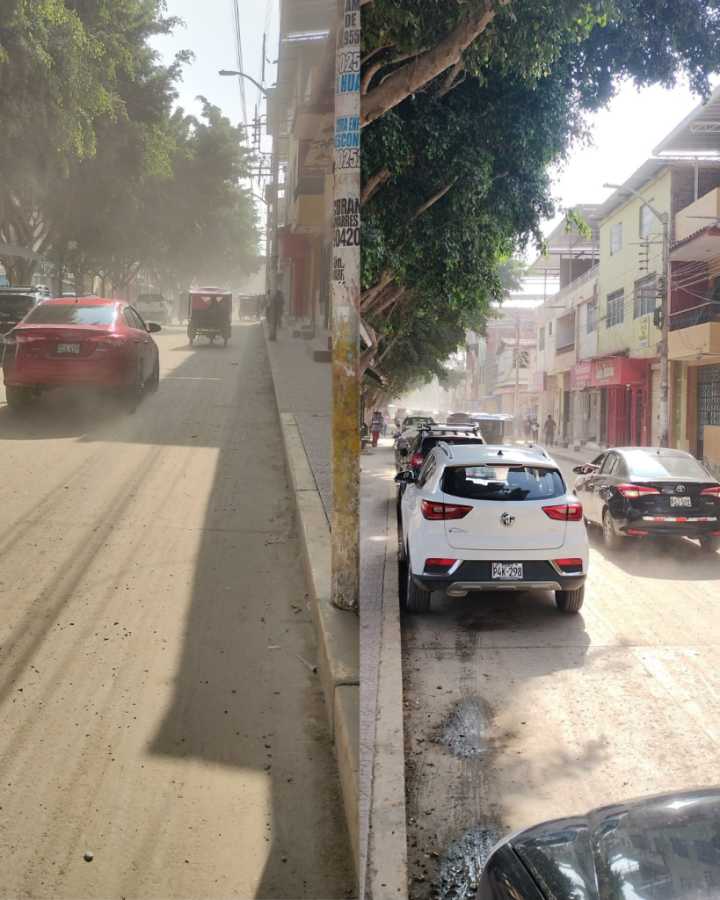 Vecino denuncia abandono y polvo en calles de Catacaos