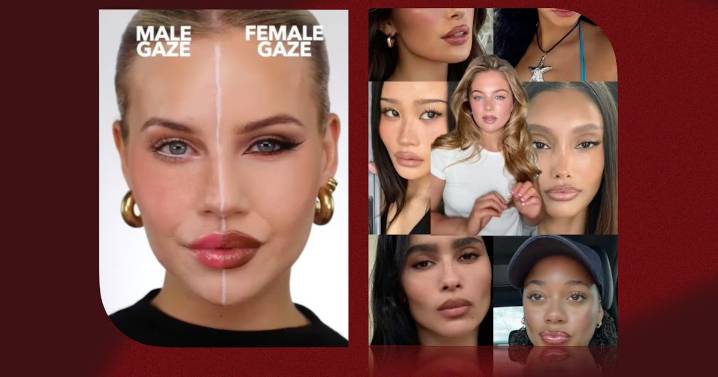 TikTok's "Male Gaze" Vs. "Female Gaze" Makeup Trend, Explained