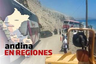 Andina en Regiones: tránsito sigue restringido en el km. 732 de la Panamericana Sur