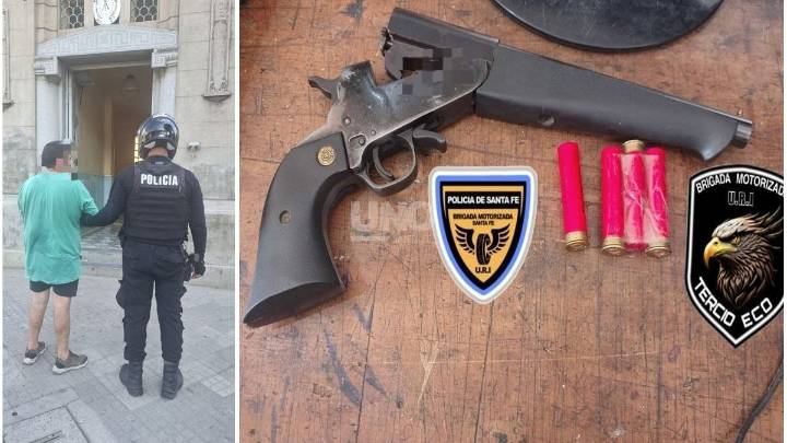 Detuvieron a un hombre por violencia de género en el microcentro y tenía un arma en su poder