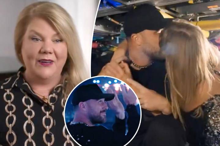 Taylor Swift's mom, Andrea, makes rare comment about Travis Kelce in new Eras Tour doc trailer