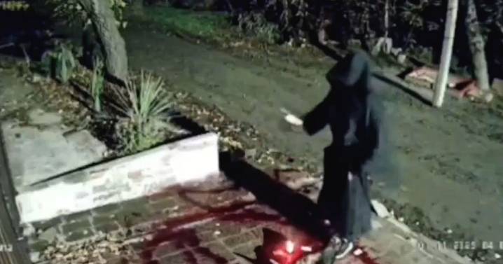 Man carries out satanic ritual with pentagram in blood and cow's head outside ex's home