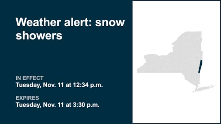 NY weather: Anticipate snow showers in Rensselaer and Columbia counties Tuesday afternoon