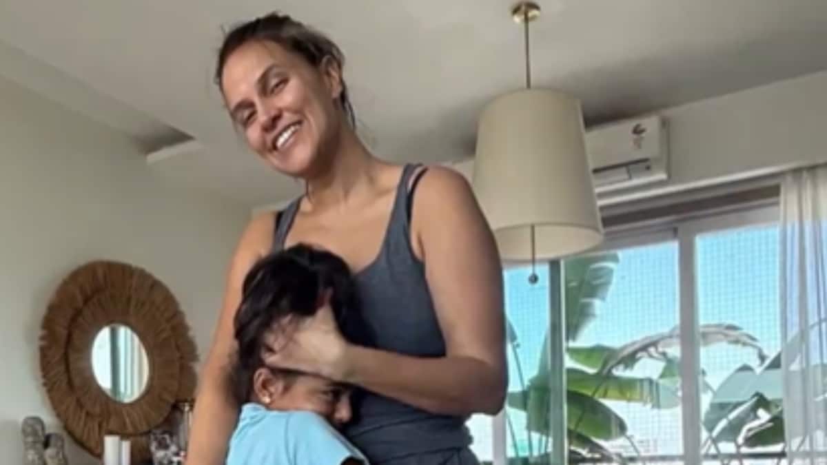 On Children’s Day, Neha Dhupia’s Kids Paint Their Sofa: ‘Sofa