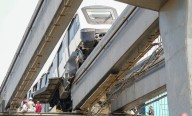 Monorail train tilts in Mumbai during test run
