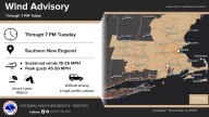 Strong wind gusts could cause damage in Mass. Tuesday