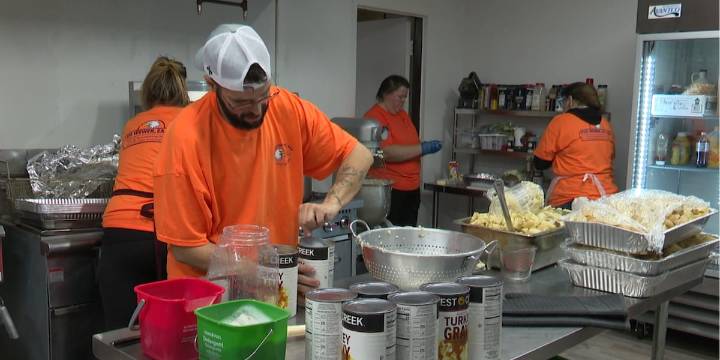 Preparing nearly 2,000 Thanksgiving meals at the Salvation Army