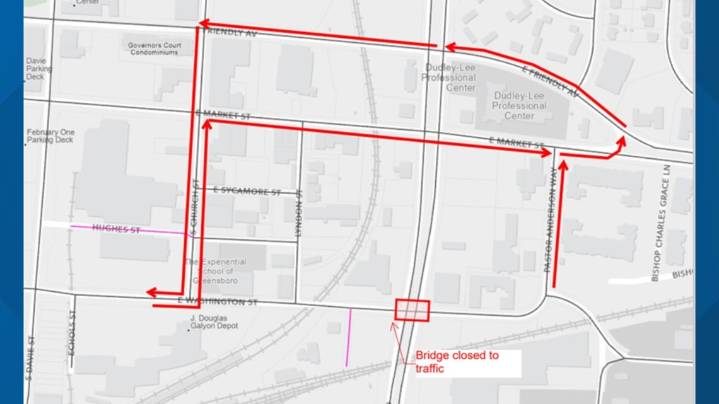 Washington Street Bridge in Greensboro closed after structural issues found
