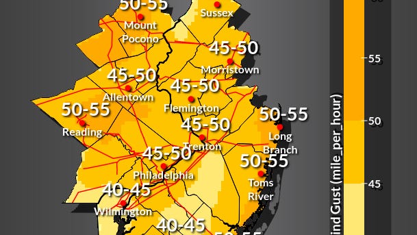 Wind advisory issued for New Jersey as gusts could reach 50 mph