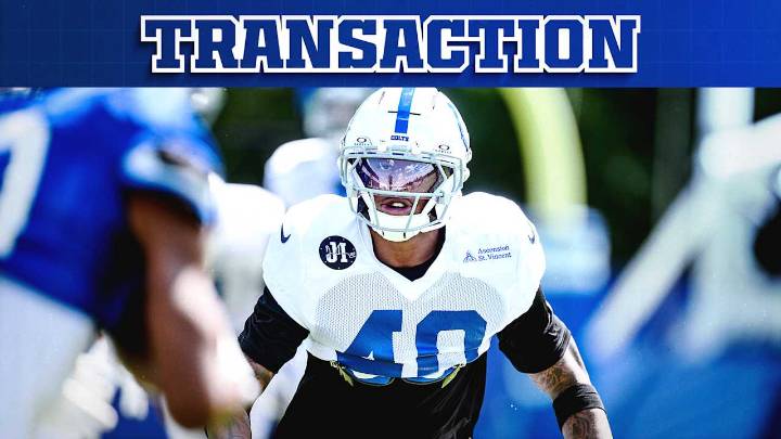 Colts activate CB Jaylon Jones from IR; sign CB Cameron Mitchell to 53-man roster from practice squad; waive LB Chad Muma, S Trey Washington; elevate DE Durell Nchami, WR Laquon Treadwell to active ro