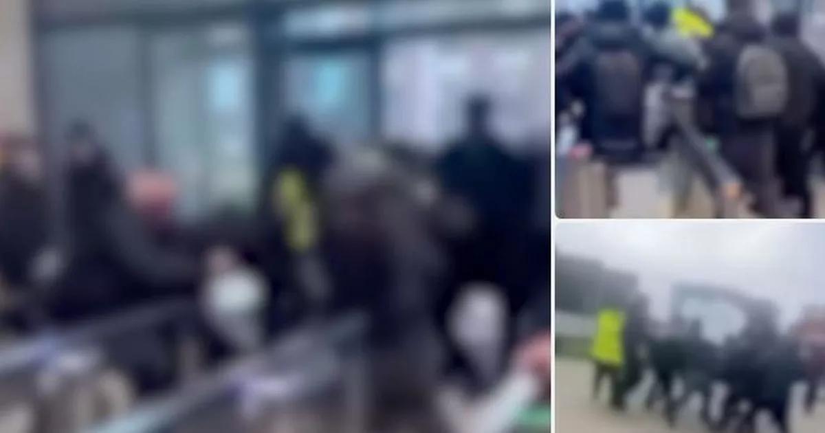 Violence erupts at UK college with security barriers hurled in mass student brawl