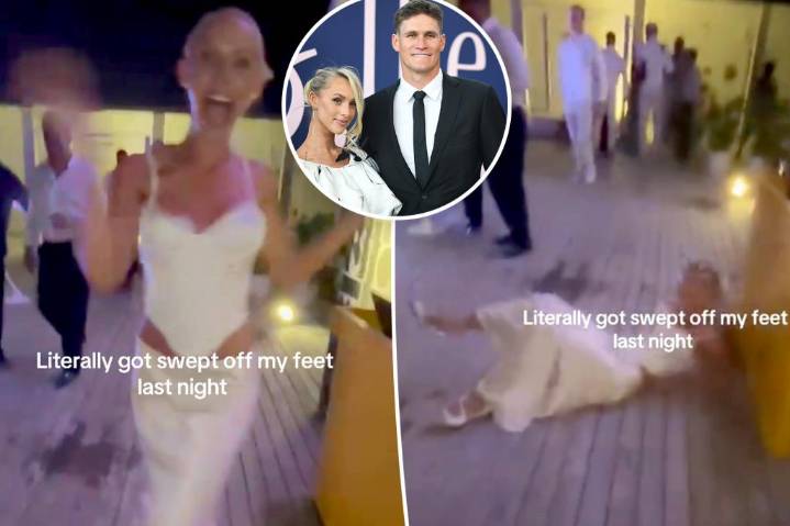 Hilarious wedding dance fail in Maldives goes viral as bride gets 'swept off her feet'