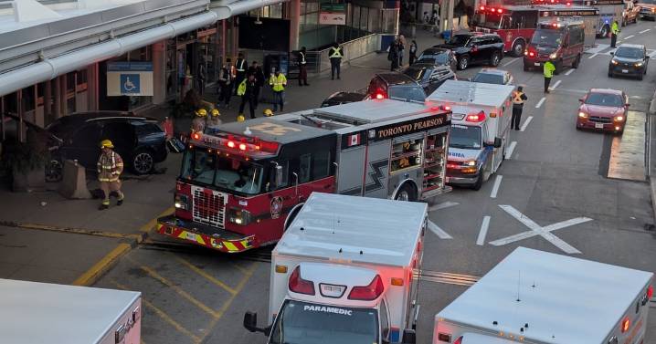 Toronto Pearson airport: Possible medical episode results in multi-vehicle crash, 5 pedestrians struck