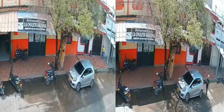 Así se robaron un carro en El Espinal: el hurto quedó grabado