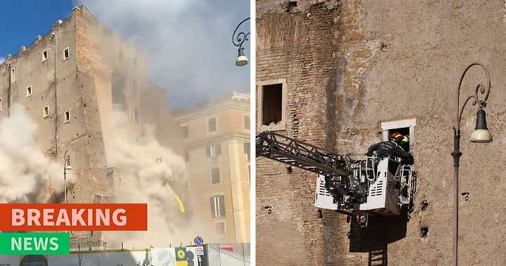 Famous Rome Tower Partially Collapses Onto People Below, Video Captures Terrifying Moment