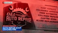 Fire crews battle flames at O&L Auto Repair in Allentown, Pennsylvania