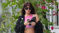 Dakota Johnson Briefly Ditches Boho for the Clean Girl Uniform