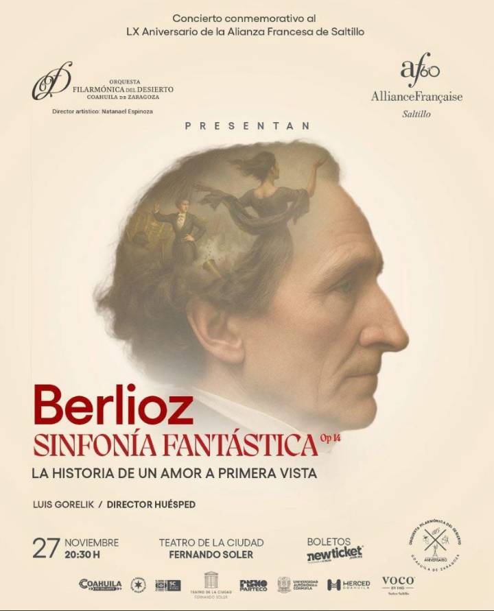 Presentarán en Saltillo el concierto “Berlioz: La historia de un amor a primera vista”