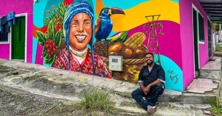 Tiago Castillo, el joven muralista ibaguereño que convirtió el Tolima en su lienzo