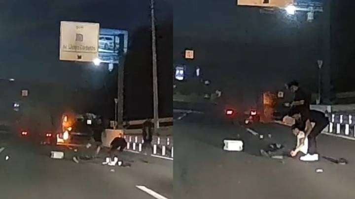 Jóvenes casi mueren calcinados; saltaron de camión en llamas en Nuevo León