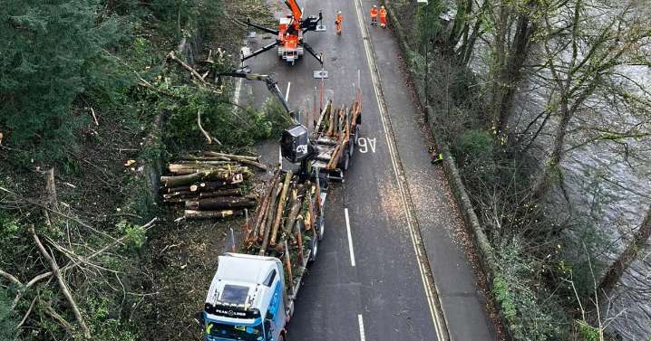 Major Derbyshire road to reopen after contractors worked '24 hours a day' to fell dangerous trees