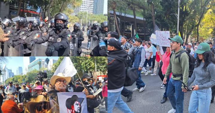 Marcha de la Generación Z pierde convocatoria; policías les bloquean el paso en Reforma