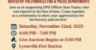 Help Evansville's Officer Taylor at Lynnville's benefit event