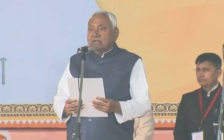 NDA show of strength: Nitish Kumar takes oath as Bihar CM for 10th time, PM Modi attends ceremony