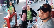 Mujer destruye puesto de comida de extranjeros por regalar alimentos a personas en situación de calle