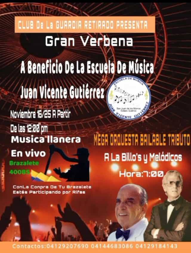 Escuela de Música Juan Vicente Gutiérrez realizará verbena profondos
