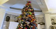 Holiday tree featuring thousands of origami works opens at NYC's American Museum of Natural History
