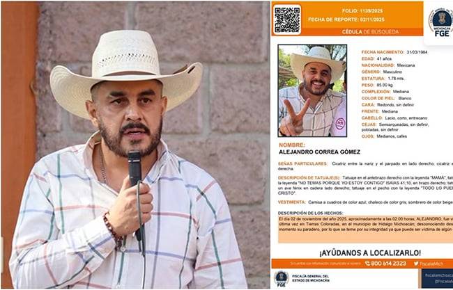 Encuentran camioneta y pertenencias de Alejandro Correa, exalcalde de Zinapécuaro sigue desaparecido