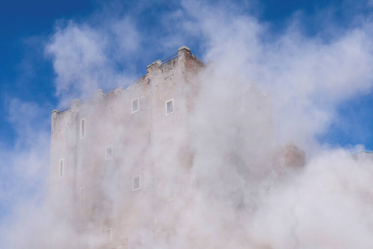 Rome firefighters battle to rescue worker trapped under collapsed medieval tower