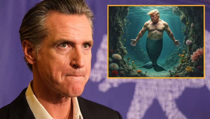 Furious Gavin Newsom Bans A.I. Images After Getting Tricked Into Thinking Pic Of Trump As A Mer